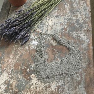 Silver Fringe Statement Necklace